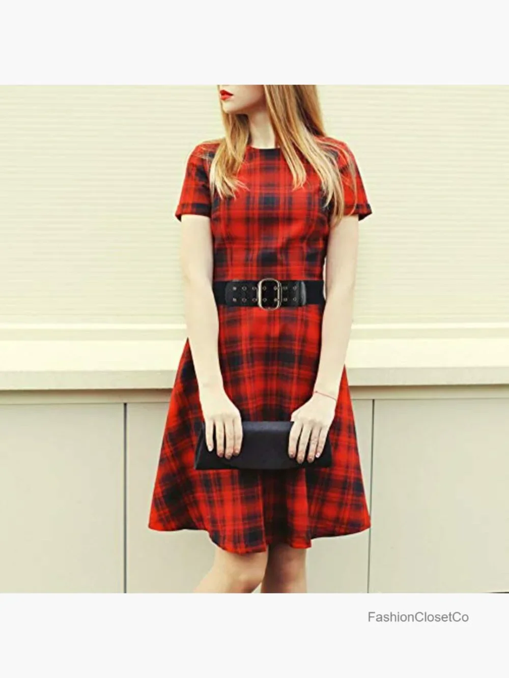 Women Wide Elastic Dress Belt Stretch Waist Cinch Belt Vintage PU Leather Buckle
